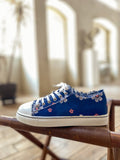 Blossom Ripped Trim Sneaker - Navy Ledshopy.com