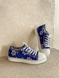 Blossom Ripped Trim Sneaker - Navy Ledshopy.com