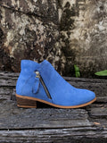 Blue Side Zipper Low Ankle Boot Ledshopy.com