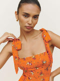 Budding Beauty Split Floral Maxi Dress - Orange Ledshopy.com