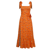 Budding Beauty Split Floral Maxi Dress - Orange Ledshopy.com