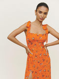 Budding Beauty Split Floral Maxi Dress - Orange Ledshopy.com