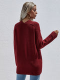 Burgundy Marjorie V-Neck Knit Sweater Ledshopy.com