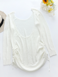 Castaway Low Open Back Knit Dress - Cream Ledshopy.com