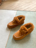 Chestnut Faux-Fur Anklet Yana Moccasin Ledshopy.com