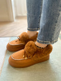 Chestnut Faux-Fur Anklet Yana Moccasin Ledshopy.com