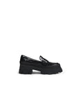 Chunky Heel Croc Pattern Loafer - Black Ledshopy.com