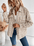 Spice Harvest Plaid Shacket - Beige