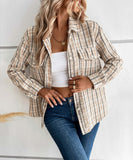 Spice Harvest Plaid Shacket - Beige