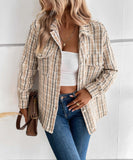 Spice Harvest Plaid Shacket - Beige