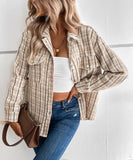 Spice Harvest Plaid Shacket - Beige