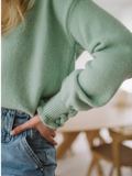 Darius Drop Shoulder V-Neck Knit Top - Green Ledshopy.com