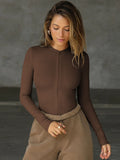 Alessandra Fitted Bodysuit - Chocolate