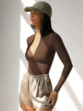 Alessandra Fitted Bodysuit - Chocolate