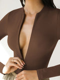 Alessandra Fitted Bodysuit - Chocolate