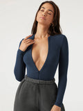 Alessandra Fitted Bodysuit - Navy