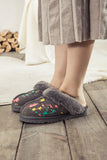 Faux Fur Lined Suede Upper Slipper - Grey Ledshopy.com