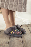 Faux Fur Lined Suede Upper Slipper - Grey Ledshopy.com