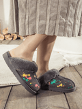 Faux Fur Lined Suede Upper Slipper - Grey Ledshopy.com