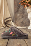 Faux Fur Lined Suede Upper Slipper - Grey Ledshopy.com