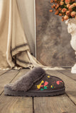Faux Fur Lined Suede Upper Slipper - Grey Ledshopy.com