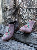 Floral Embroidered Ankle Booties Ledshopy.com