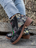 Floral Embroidered Ankle Booties Ledshopy.com