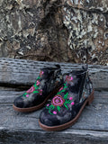 Floral Embroidered Ankle Booties Ledshopy.com