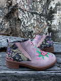 Floral Embroidered Ankle Booties Ledshopy.com