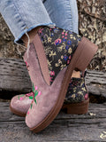 Floral Embroidered Ankle Booties Ledshopy.com