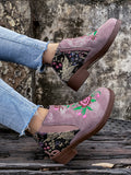 Floral Embroidered Ankle Booties Ledshopy.com