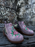 Floral Embroidered Ankle Booties Ledshopy.com