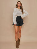 Flutter My Way Smocked Shorts - Black Ledshopy.com