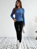 Gaga Shrug Shoulder Knit Top - Blue Ledshopy.com