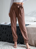 Garnett Bow Pants - Coffee Ledshopy.com