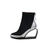 Genuine Leather Jr Signature Triangle Wedge-Heel Boots Ledshopy.com