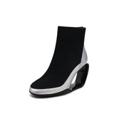 Genuine Leather Jr Signature Triangle Wedge-Heel Boots Ledshopy.com