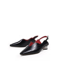 Genuine Leather Owen Powder Back Strap Detail Pointed Toe Heeled Pump Ledshopy.com