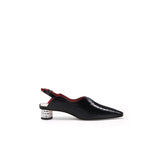 Genuine Leather Owen Powder Back Strap Detail Pointed Toe Heeled Pump Ledshopy.com