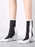 Geometry Block Heel Summer Boots - White Ledshopy.com