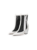 Geometry Block Heel Summer Boots - White Ledshopy.com