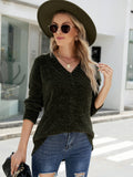 Glam Chenille Pullover Sweater - Green Ledshopy.com