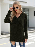 Glam Chenille Pullover Sweater - Green Ledshopy.com