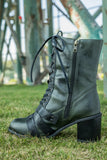 Green Patch Work Combat Boot Ledshopy.com