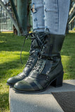 Green Patch Work Combat Boot Ledshopy.com