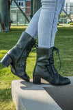 Green Patch Work Combat Boot Ledshopy.com