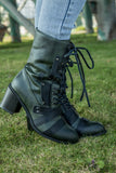 Green Patch Work Combat Boot Ledshopy.com