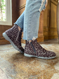 Grey Leopard Plush-Lined Low Ankle Boot Ledshopy.com