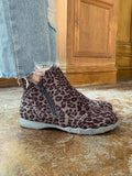 Grey Leopard Plush-Lined Low Ankle Boot Ledshopy.com