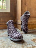 Grey Leopard Plush-Lined Low Ankle Boot Ledshopy.com